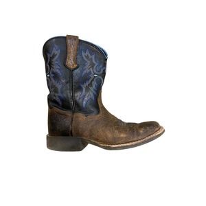 Ariat Kids Tombstone Western Cowboy Boots Earth Brown/Black #10012794 Size 1